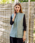 Steel Blue Quilted Chanderi Jacket