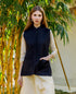 Chanderi Black Quilted Jacket