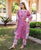 Dharti Pink Hand Block Printed Straight Suit