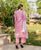 Pink Hand Block Printed and Embroidered Kurta