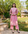 Pink Hand Block Printed and Embroidered Kurta