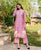 Pink Hand Block Printed and Embroidered Kurta