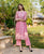 Pink Hand Block Printed and Embroidered Kurta