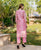 Pink Hand Block Printed and Embroidered Kurta