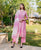 Pink Hand Block Printed and Embroidered Kurta