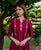 Aavya Maroon Embroidered Chanderi Straight Kurta