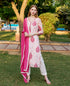 Tia Peach and Pink Block Printed Kurta