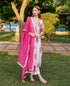 Pink Solid Organza Dupatta