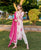 Tia Peach and Pink Block Printed Kurta