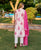 Tia Peach and Pink Block Printed Kurta