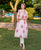 Tia Peach and Pink Block Printed Kurta