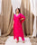 Zahreen Magenta Embroidered Kaftan