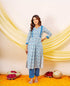 Serene Sky Hand Block Printed Cotton Kurta