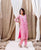 Riya's Blush Pink Printed Organza Kurta