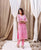 Riya's Blush Pink Printed Organza Kurta