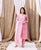 Riya's Blush Pink Printed Organza Kurta