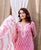 Riya's Blush Pink Printed Organza Kurta