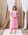 Riya's Blush Pink Printed Organza Kurta