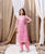 Riya's Blush Pink Printed Organza Kurta