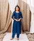 Meera's Indigo Elegance Silk Chanderi Ensemble