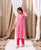 Naina's Pink Hand Printed Organza Kurta