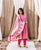 Naina's Pink Hand Printed Organza Kurta