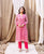 Naina's Pink Hand Printed Organza Kurta