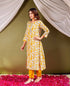 Sunlit Mustard Chanderi Block Printed Kurta