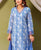 Sky Blossom Chanderi Block Printed Kurta