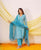 Blue Organza Dupatta