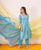 Blue Organza Dupatta