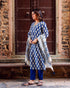 Indigo Blue Booti Chanderi Silk Kurta