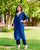 Indigo Elegance Chanderi Silk Kurta