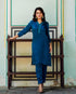 Royal Blue Satin Kurta Set