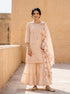 Peach Silk Chanderi Kurta with Muslin Sharara & Chanderi Dupatta