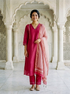 Magenta Silk Chanderi Kurta with Pants & Chanderi Dupatta