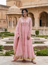 Pink Tiered Cotton Dress with Dupatta