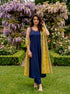 Indigo Modal Kurta with Pants & Mustard Chanderi Dupatta