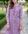 Purple and Red Hand Block Printed Straight Kurta ( 1 Pc. )