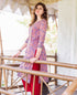 Purple Jaal Printed Semi Anghrakha Kurta ( 1 Pc. )