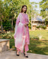 Pink Tie Dye Organza Dupatta