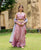 Aayesha Pink and Grey Hand Block Printed Lehenga Set