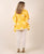 Cotton Yellow Printed Kaftan Top With White Trouser