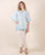 Cotton Aqua And White Kaftan Top With Trouser