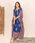 Multi Print Indigo Kaftan Lounge Wear