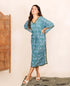 Ocean Blue Calf Length Kaftan