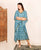 Ocean Blue Calf Length Kaftan