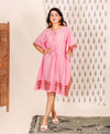 2 Piece Pink Polka Dot Printed Kaftan Set