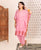 2 Piece Pink Polka Dot Printed Kaftan Set