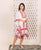 White and Red Hand Block Printed Kaftan Set